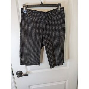Soho Apparel Ltd Womens Black White Micro Dot Bermuda Shorts Size M 1183896